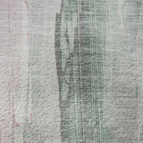 8' X 10' Sage And Blush Abstract Washable Area Rug With UV Protection