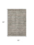 5' X 8' Beige And Taupe Striped Washable Area Rug With UV Protection