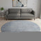 8' Sky Blue And Gray Striped Washable Round Rug With UV Protection
