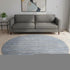 8' Sky Blue And Gray Striped Washable Round Rug With UV Protection