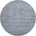 8' Sky Blue And Gray Striped Washable Round Rug With UV Protection