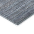 8' Sky Blue And Gray Striped Washable Round Rug With UV Protection