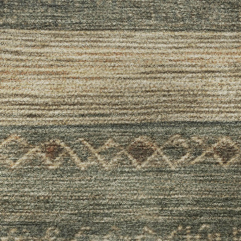 5' X 8' Fern Green And Copper Geometric Washable Area Rug With UV Protection