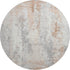 8' Coral And Ivory Abstract Washable Round Rug With UV Protection