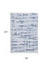 8' X 10' Blue And Ivory Striped Washable Area Rug With UV Protection