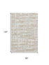 8' X 10' Ivory And Tan Striped Washable Area Rug With UV Protection