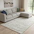 8' X 10' Ivory And Tan Striped Washable Area Rug With UV Protection