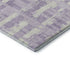 8' Lavender And Ivory Striped Washable Round Rug With UV Protection