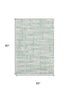 5' X 8' Mint Green And Ivory Striped Washable Area Rug With UV Protection
