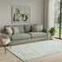 5' X 8' Mint Green And Ivory Striped Washable Area Rug With UV Protection