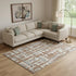 9' X 12' Rust And Ivory Striped Washable Area Rug With UV Protection