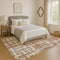 9' X 12' Rust And Ivory Striped Washable Area Rug With UV Protection