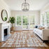 9' X 12' Rust And Ivory Striped Washable Area Rug With UV Protection
