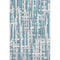 8' X 10' Teal And Ivory Striped Washable Area Rug With UV Protection
