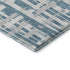 8' X 10' Teal And Ivory Striped Washable Area Rug With UV Protection
