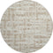 8' Taupe And Beige Striped Washable Round Rug With UV Protection