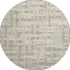 8' Taupe And Beige Striped Washable Round Rug With UV Protection