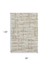 8' X 10' Taupe And Beige Striped Washable Area Rug With UV Protection