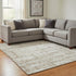 8' X 10' Taupe And Beige Striped Washable Area Rug With UV Protection