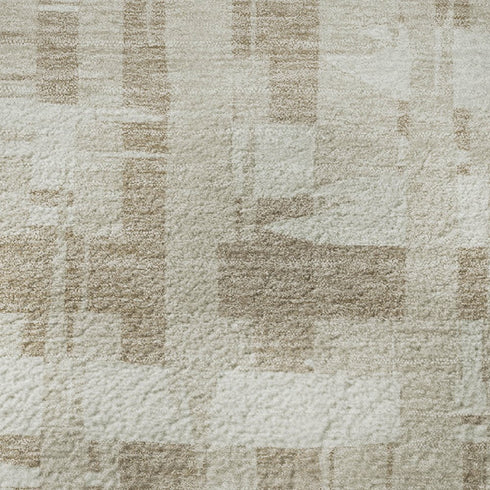 8' X 10' Taupe And Beige Striped Washable Area Rug With UV Protection