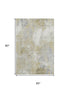 5' X 8' Beige And Tan Floral Washable Area Rug With UV Protection