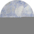 8' Denim Blue And Ivory Floral Washable Round Rug With UV Protection