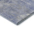 8' Denim Blue And Ivory Floral Washable Round Rug With UV Protection