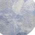 8' Denim Blue And Ivory Floral Washable Round Rug With UV Protection