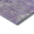 8' Lavender And Ivory Floral Washable Round Rug With UV Protection