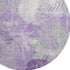 8' Lavender And Ivory Floral Washable Round Rug With UV Protection