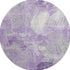 8' Lavender And Ivory Floral Washable Round Rug With UV Protection