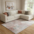 8' X 10' Salmon And Ivory Floral Washable Area Rug With UV Protection