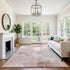8' X 10' Salmon And Ivory Floral Washable Area Rug With UV Protection