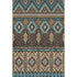 5' X 8' Brown And Teal Tribal Washable Area Rug With UV Protection