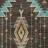 5' X 8' Brown And Teal Tribal Washable Area Rug With UV Protection