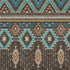 5' X 8' Brown And Teal Tribal Washable Area Rug With UV Protection