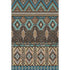 5' X 8' Brown And Teal Tribal Washable Area Rug With UV Protection