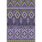 5' X 8' Purple And Fern Green Tribal Washable Area Rug With UV Protection