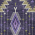 5' X 8' Purple And Fern Green Tribal Washable Area Rug With UV Protection