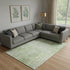 9' X 12' Artichoke Green And Ivory Abstract Washable Area Rug With UV Protection