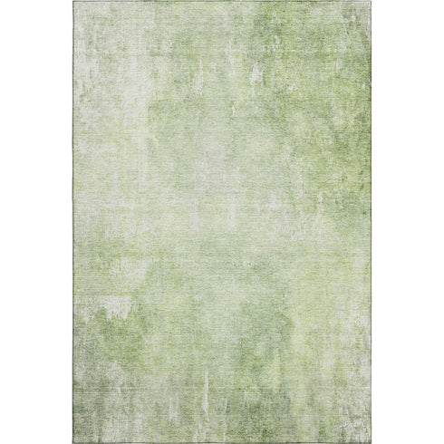 9' X 12' Artichoke Green And Ivory Abstract Washable Area Rug With UV Protection