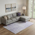 9' X 12' Lavender And Ivory Abstract Washable Area Rug With UV Protection