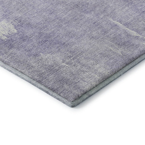 9' X 12' Lavender And Ivory Abstract Washable Area Rug With UV Protection