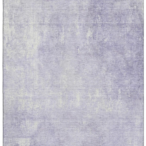 9' X 12' Lavender And Ivory Abstract Washable Area Rug With UV Protection