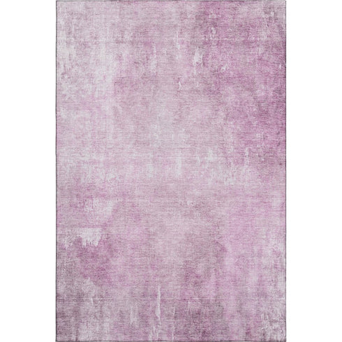 5' X 8' Pink And Ivory Abstract Washable Area Rug With UV Protection