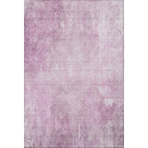 5' X 8' Pink And Ivory Abstract Washable Area Rug With UV Protection