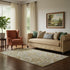 5' X 8' Beige And Tan Floral Medallion Washable Area Rug With UV Protection