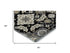 5' X 8' Black And Beige Floral Medallion Washable Area Rug With UV Protection