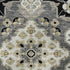 5' X 8' Black And Beige Floral Medallion Washable Area Rug With UV Protection
