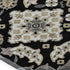 5' X 8' Black And Beige Floral Medallion Washable Area Rug With UV Protection